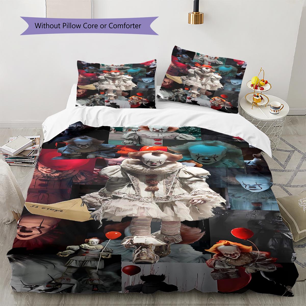 

Horror Character Pattern Bedding Quilt Set Quilt Cover Pillowcase Home Decoration Gift (1 * duvet cover + 2 * pillowcase, without core) 135x200cm