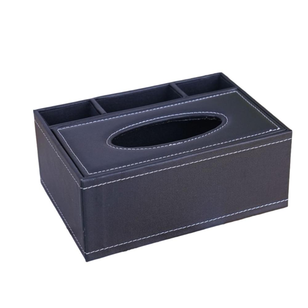 Anti-moisture Multi-functional Tissue Box Artificial Leather Tissue Storage Box Cafe Style A