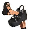 Größe 43 Sommer Neuankömmling Sandalen High-Heel Kreuzriemen 10cm Absatz Plateauabsatz Open-Toe Damenschuhe