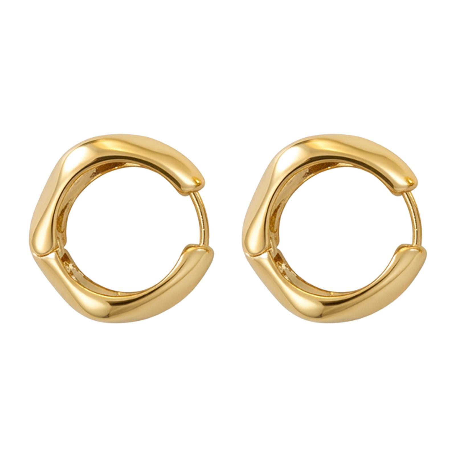 Women Geometric Rhombus Earrings Simple Alloy Ear Cuffs for Casual and Formal Occasions Gold