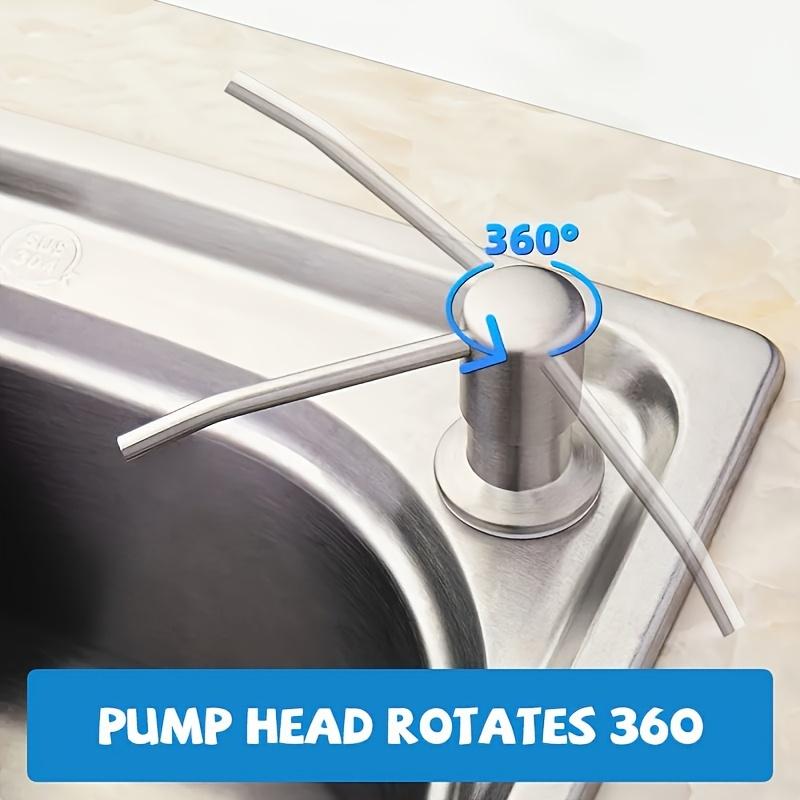 1 Set of Kitchen Sink Liquid Soap Dispenser, Extended Tube with Stainless Steel Push Head,soft Hose-equipped Soap Bottle Accessory,sink Detergent Pump