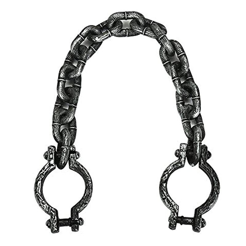 Halloween Prison Handcuffs - Realistic Wrist Shackles With Chains For Costume Cosplay Party Props Spooky Photo Booth Accessories