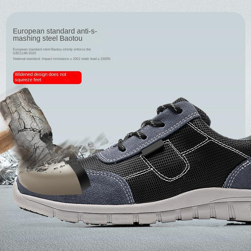 Arbeitsschuhe Herren Sommer Atmungsaktiv Deodorant Werkzeugschuhe Anti-Quetsch-, Durchtrittsichere, Deodorant- und Abriebfeste Schuhe
