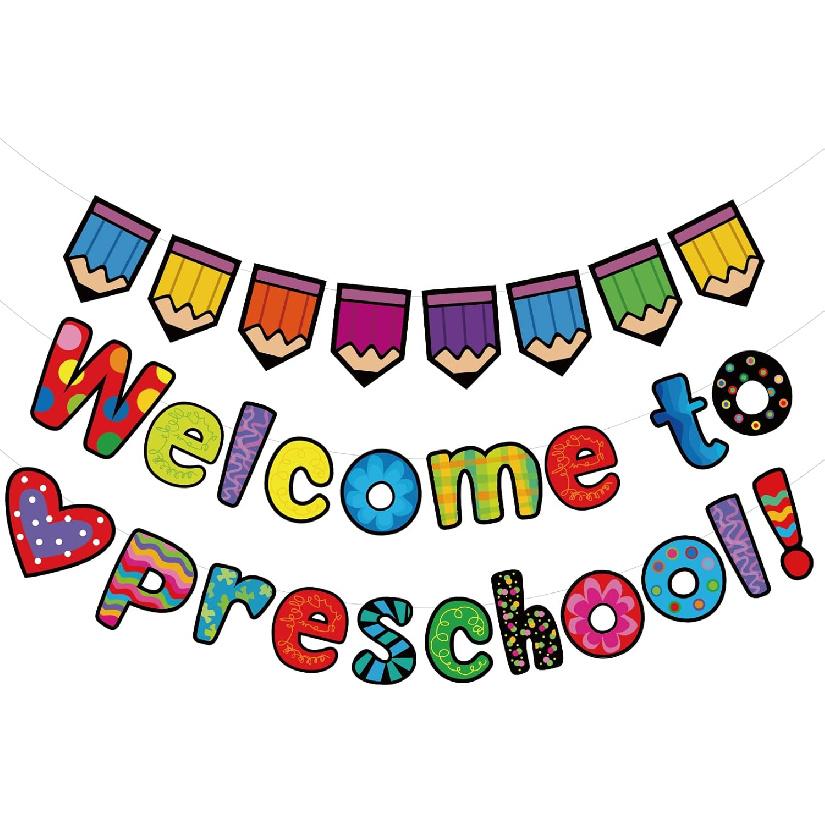 Welcome Back Banner Decorations Classroom Decoration Welcome Bulletin Board Banner Welcome to Preschool Banner for Classroom Back to School Teacher