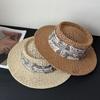 Boho Straw Sun Hat With Wide Brim For Beach And Outdoor Sun Protection
