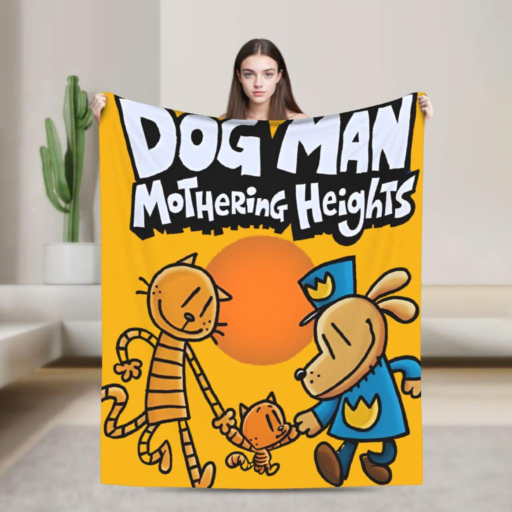 Dog Man Dogman Movie Comic Blankets Cartoon Flannel Awesome Breathable Throw Blankets for Coverlet Summer