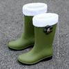 Fashion new women's rain shoes high tube non-slip rain boots long tube outer wear water boots fashionable versatile rubber shoes