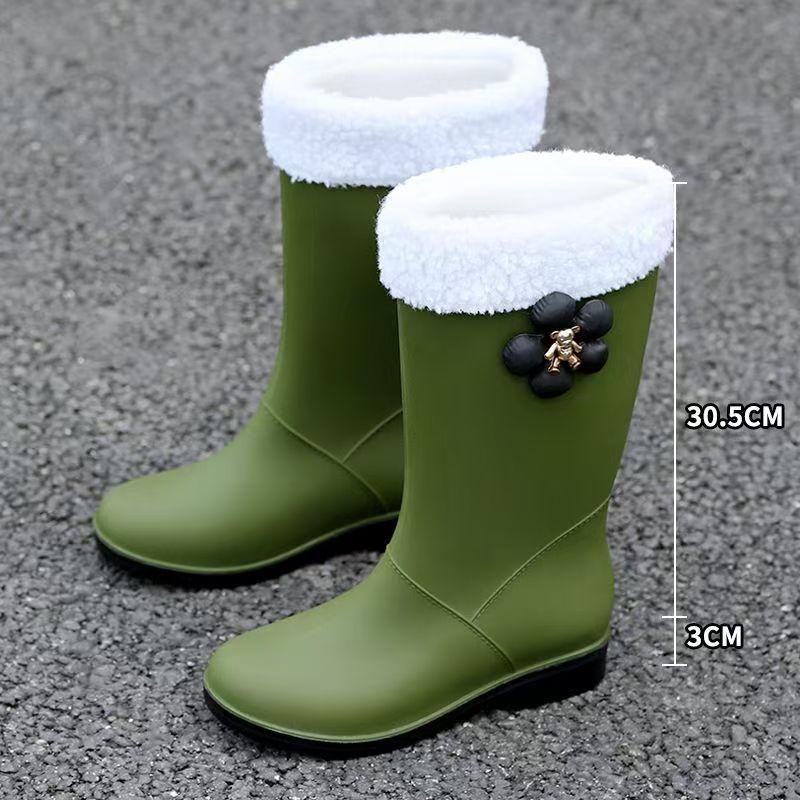 Fashion new women's rain shoes high tube non-slip rain boots long tube outer wear water boots fashionable versatile rubber shoes