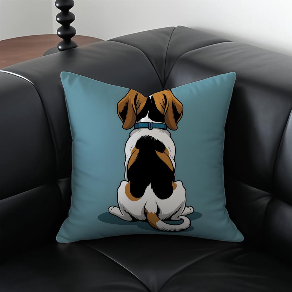 Cute Beagle Dodong Pet Cushion Cover Pillow Case Antidustmite Invisible zipper silky plush cushion