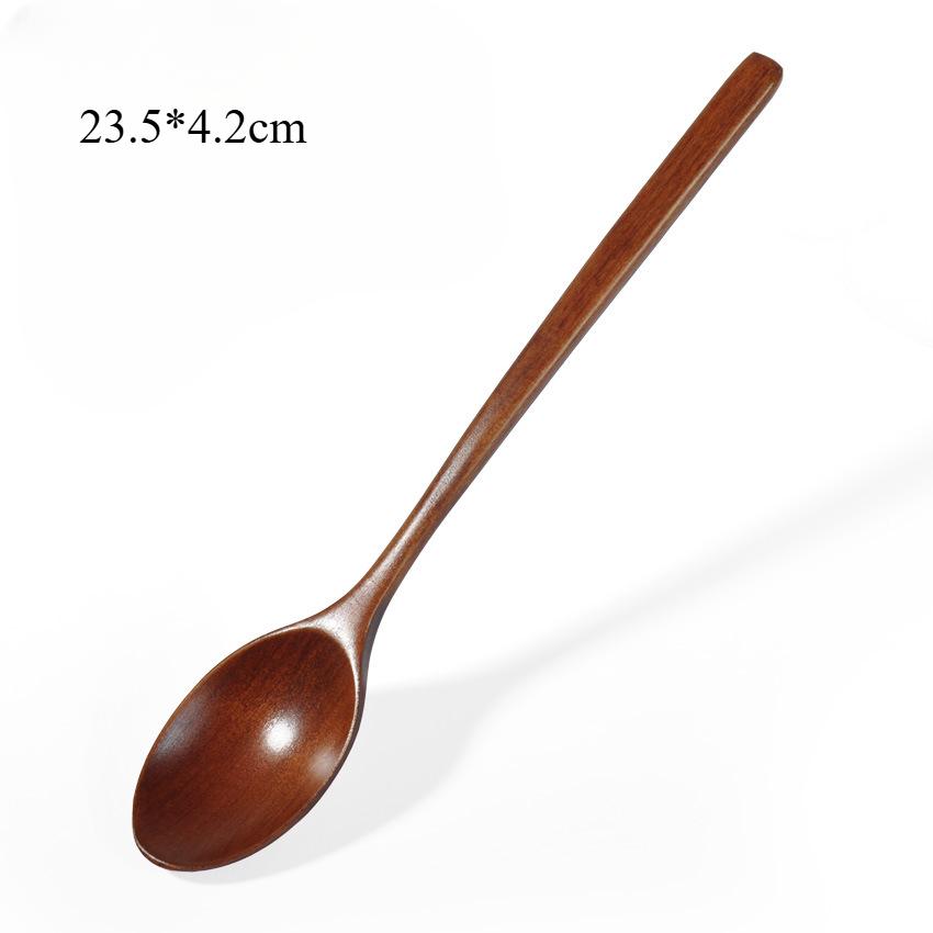 Natural Wooden Coffee Spoons Set Long Handle Tea Stirring Utensils for Dessert Honey and Beverage Eco Friendly Tableware