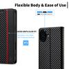 LC.IMEEKE For iPhone 17 Wallet Case Carbon Fiber Texture Leather Phone Cover