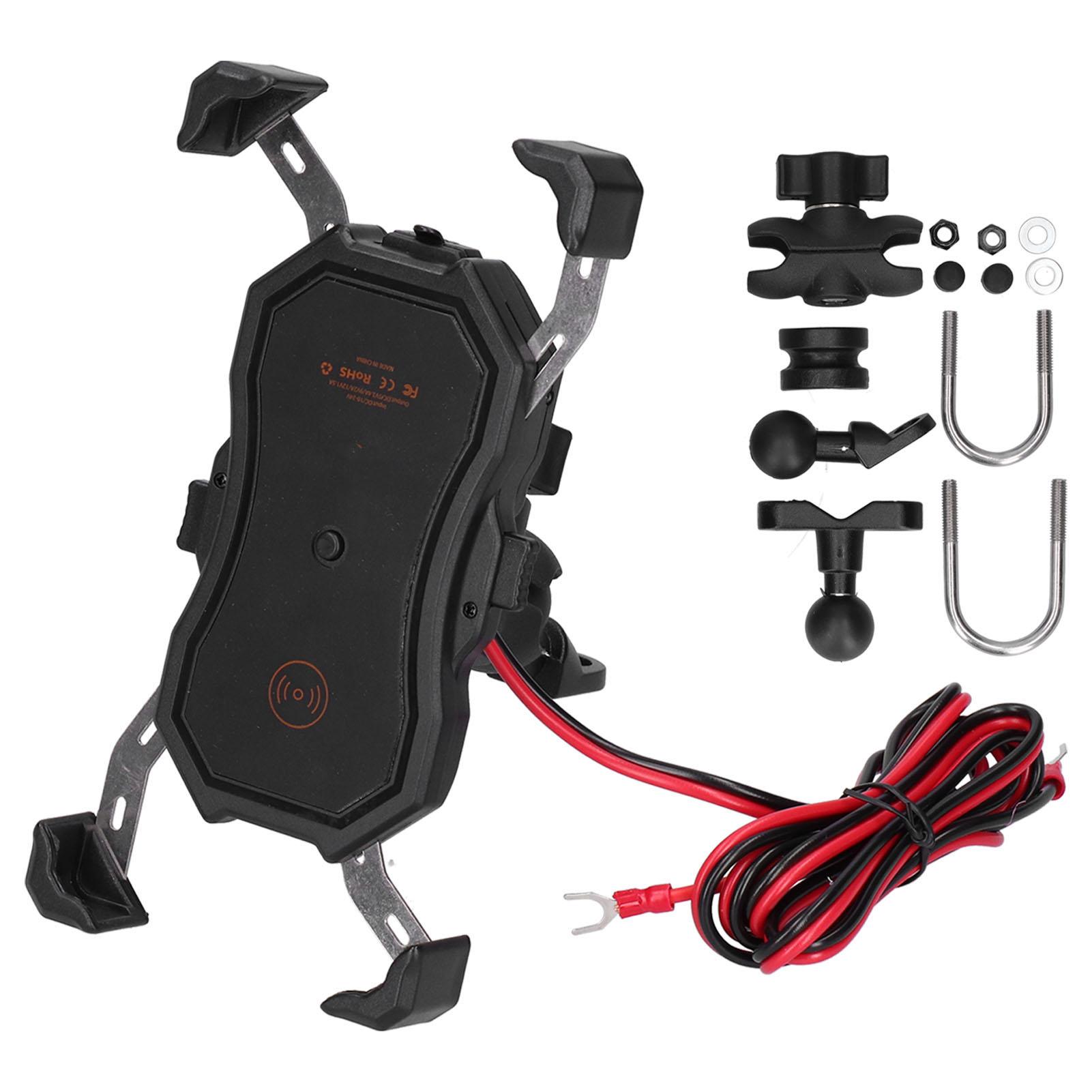 

Держатель зарядного устройства для телефона QC3.0 USB+Беспроводная быстрая зарядка DC1224V Универсальный для мотоцикла