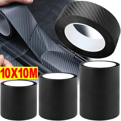 3D Carbon Fiber Sticker Car Door Sill Side Anti-stepping Bumper Mirror Anti Scratch Protection Tape Decor Protector Stickers