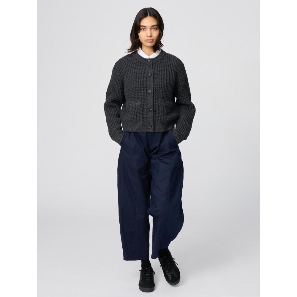 Uniqlo Waffle Knit Crew Neck Cardigan