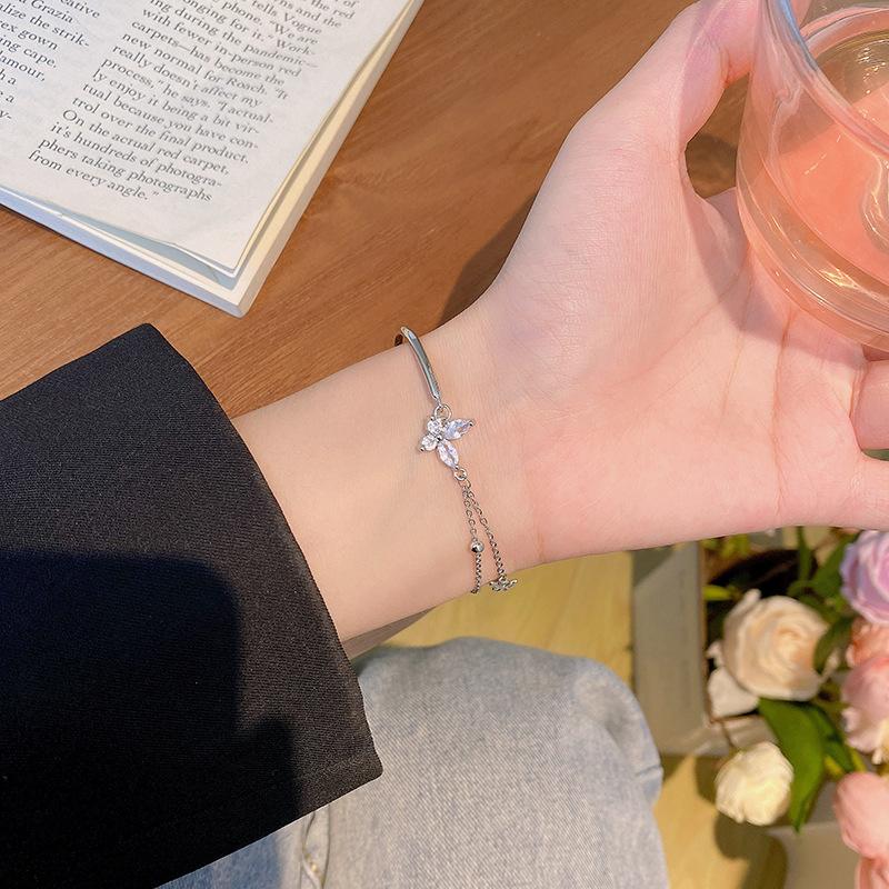 2025 Zircon Butterfly Bracelet Female Super Fairy Bracelet Couple Girlfriend Hand