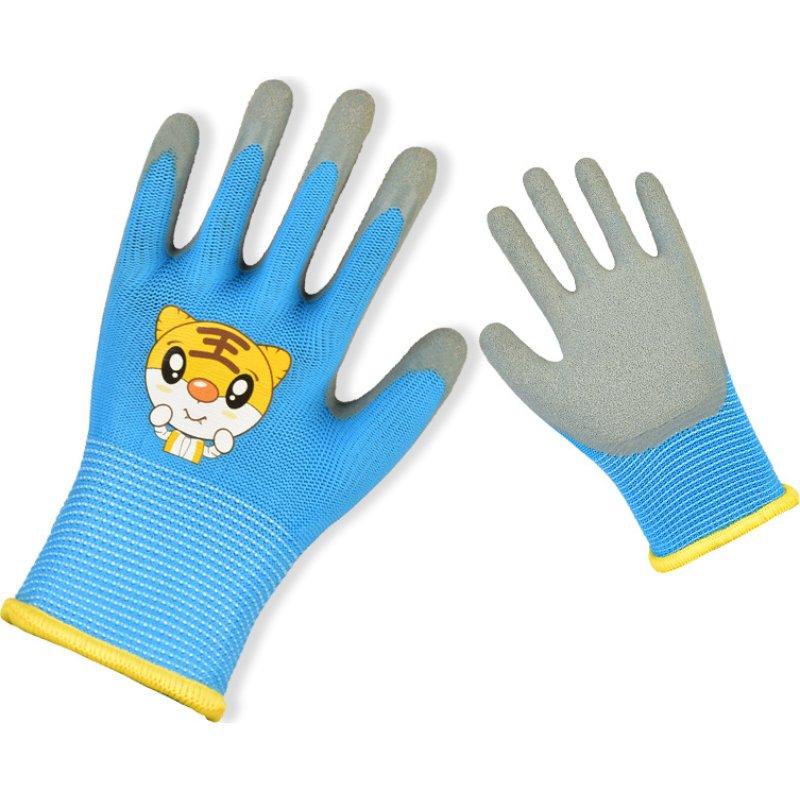 

Kids Cartoon Latex Gardening Gloves Breathable Polyester Liner Anti-Scratch Protection Gloves Cute Animal Pattern Non-Slip Glove