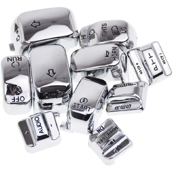 HDBUBALUS Handlebar Switch Housing Cover Case Switch Housing Caps Fit for Harley Touring Road King Tri Electra Glide 1996-2013 Chrome