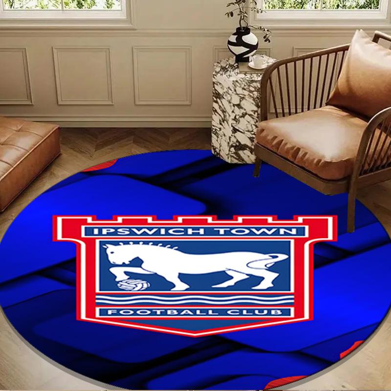 FC Ipswich Crest Round mat Home Decor, Chair rug For livingroom,Bedroom, doormat home decor Birthday Gift Christmas Gifts