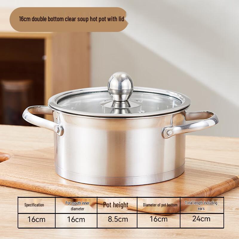 Diruien Stainless Steel Individual Hot Pot for Induction Cooker