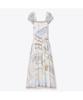 Tolibeochi Printed Smoke Dress - The Full Beige