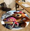 Masha and The Bear Pattern Round Rug, Indoor/Outdoor Mat, for Picnic, Gameroom, Bedroom, Office, Living Room, Home Decor Carpet, Birthday Gift