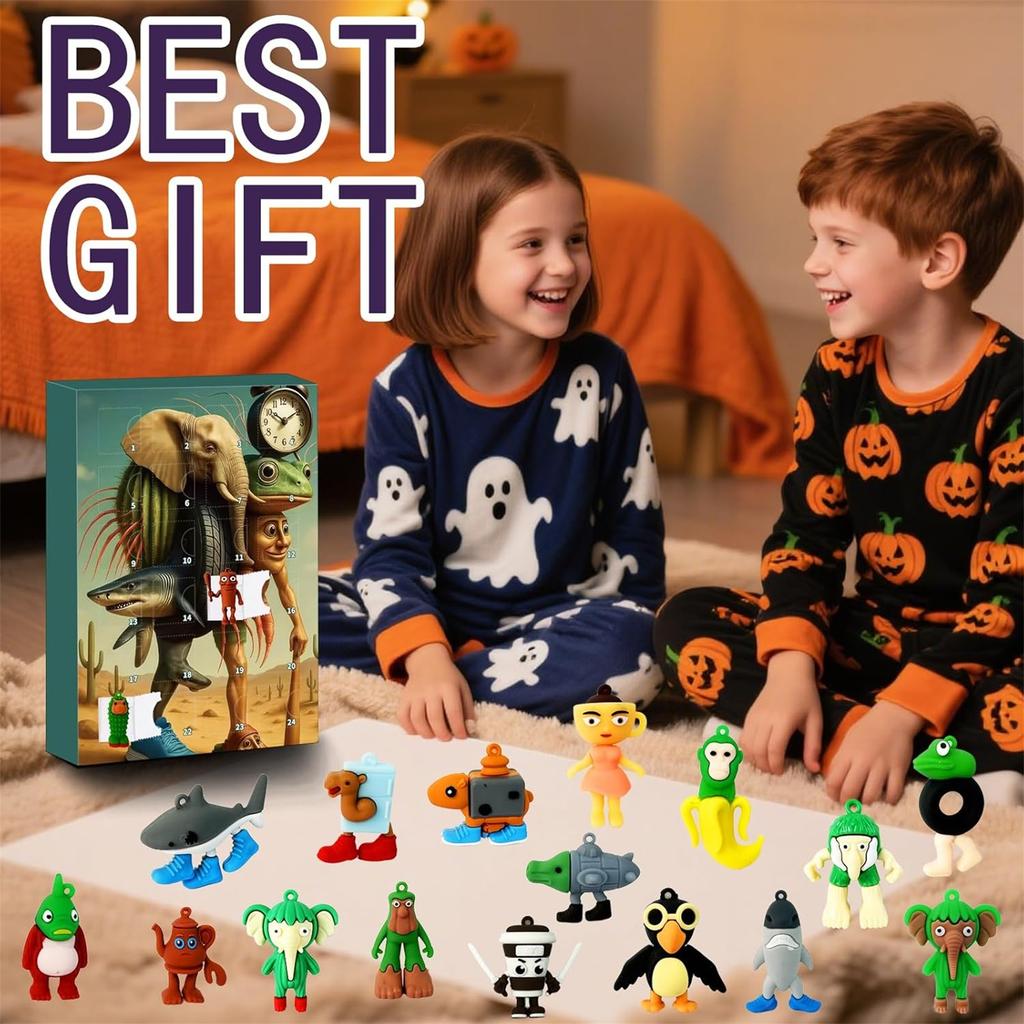 Advent Calendar, Advent Calendar ,Toys,24 Day Figurine,Halloween Countdown Calendar For Kids Party ,Gift