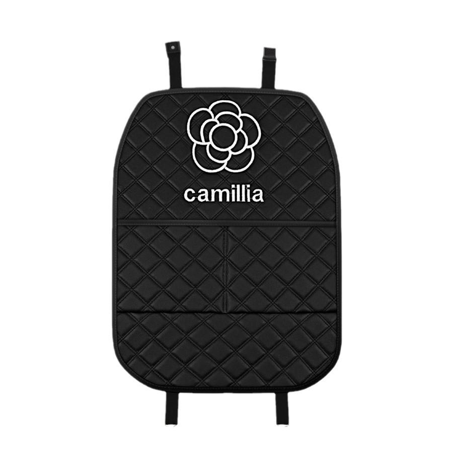 Car Seat Back Organizer with Kick Mat and Storage Compartments