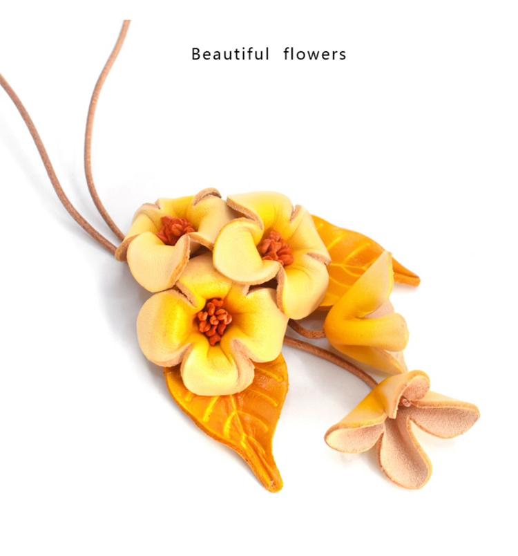 Genuine Top Grain Cowhide Floral Car Hanging Ornament Elegant Handbag Charm Fashionable Auto Interior Decor Cute Gift for Women