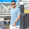Tricou largi pentru bărbați de mărime mare M-7XL 8XL Tricou cu mâneci scurte pentru bărbați, culoare uni, cu gât rotund