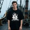 THE PIRATE BAY Ship Rargb Piracy Printed T Shirt Tops The Pattern of A Drifting Pirate Ship Tops Tee Shirt Unisex Cotton Tee