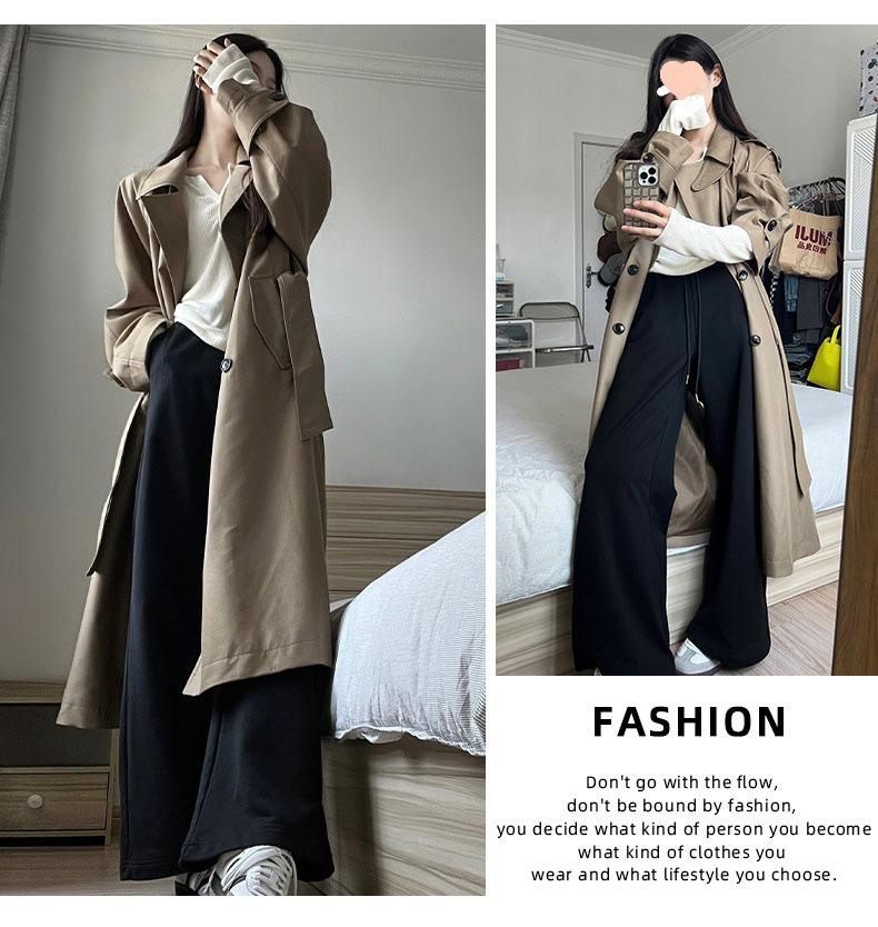 Gabardina Gris de Longitud Media para Mujer Petite: Estilo Coreano y Británico Primavera/Otoño 2025