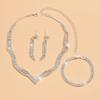 Bridal Jewelry Delicate Ol Claw Chain Rhinestone Fox Tail Necklace, Earrings Set 472