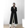 Women's Mid-Length Black Wool Coat - 2023 Autumn/Winter Thickened Slimming Versatile Korean Style Overcoat