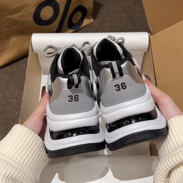 Fried Street Dad Shoes Girl 2025 Summer New Thick-soled Mesh Lightweight Soft-soled Versatile Sports and Leisure Shoes ins Tide