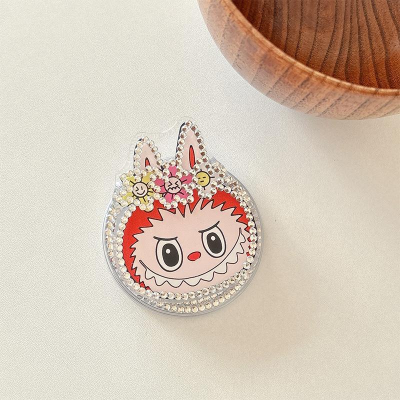 Cartoon Flower Rabbit Rhinestone Mobile Phone Airbag Bracket Magnetic Attraction Suitable For Magsafe Telescopic Desktop Lazy Ring