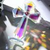 Crucifix din Cristal Sculptat Manual Design Fațetat 360° Ornament de Staționare Cadou Spiritual Creștini Cristal Culoare AB Figurină Religioasă