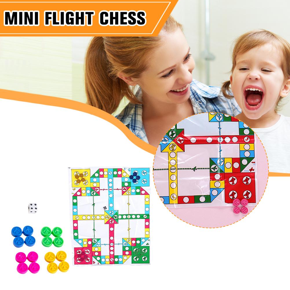 Mini Board Game Flight Chess Set Kids Birthday Party Development Funny Intellectual Earily Boy L1F4