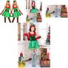 Premium Quality Women's Fashion Sexy Green Christmas Cosplay Elf Costume Dress Set