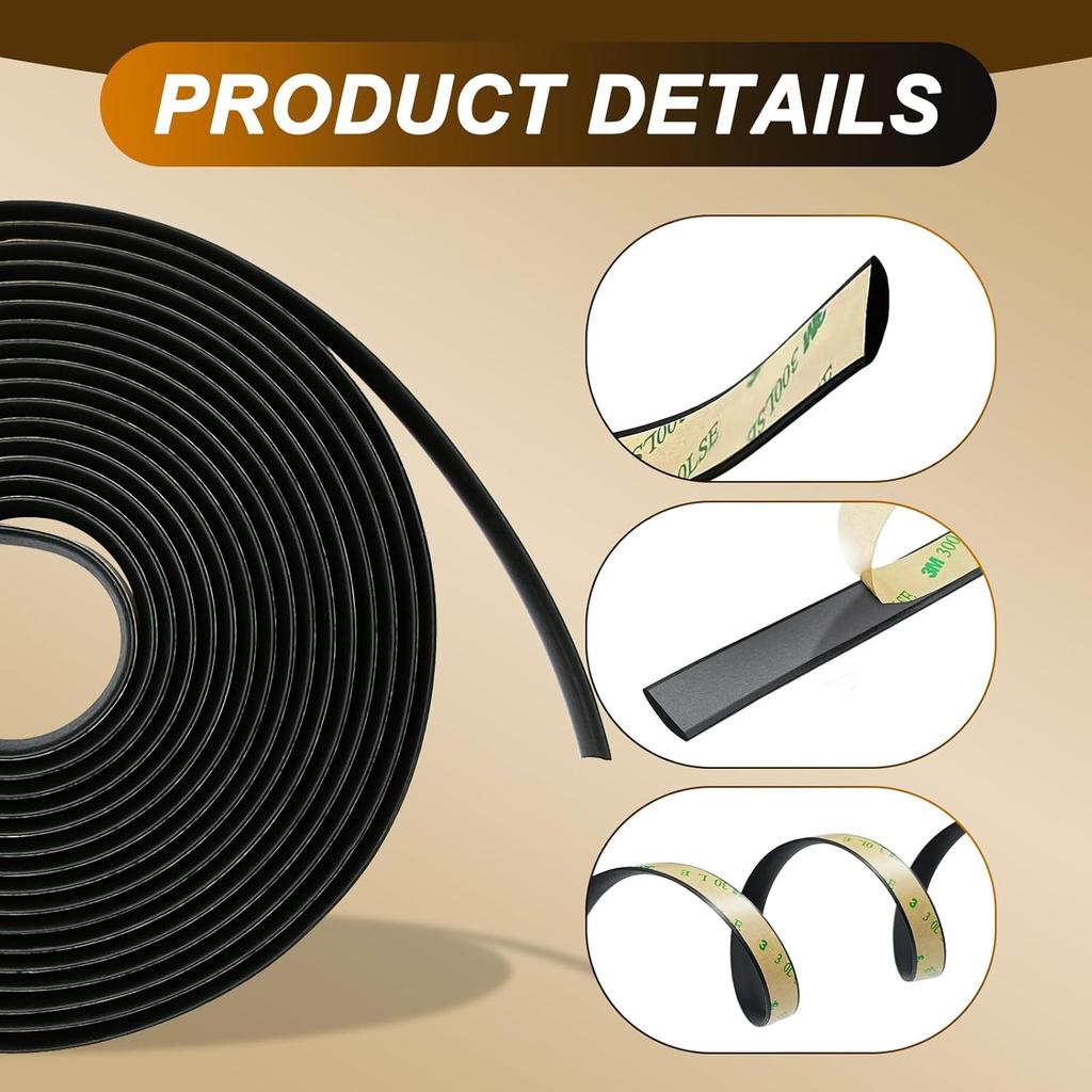 16.5FT/5M Car Windshield Seal Strip & Sunroof Rubber Seal, Universal Automotive Weather Stripping Seal Strip for Car Front Rear Windshield, Sunroof,