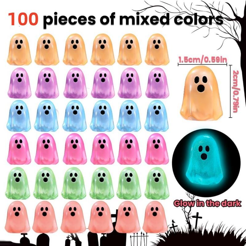 High-Quality 50/100Pcs High-Quality Halloween High-Quality Luminous High-Quality Ghost High-Quality Miniatures High-Quality Cute High-Quality Ghost
