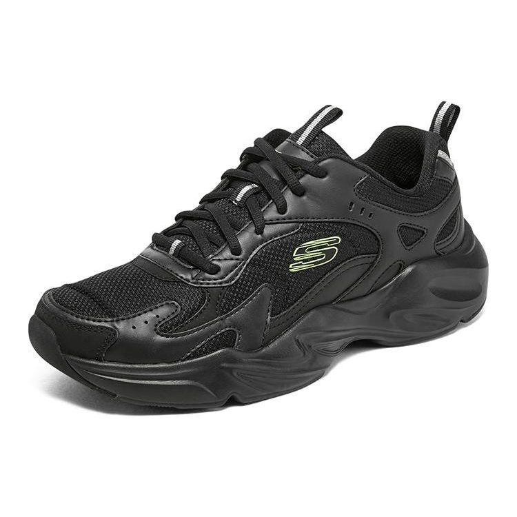 Skechers Stamina Airy DLites Comfortable Versatile Fashion Durable Shock Absorbing Breathable Low Top Dad Shoes Men Sneakers Black 894270-BBK