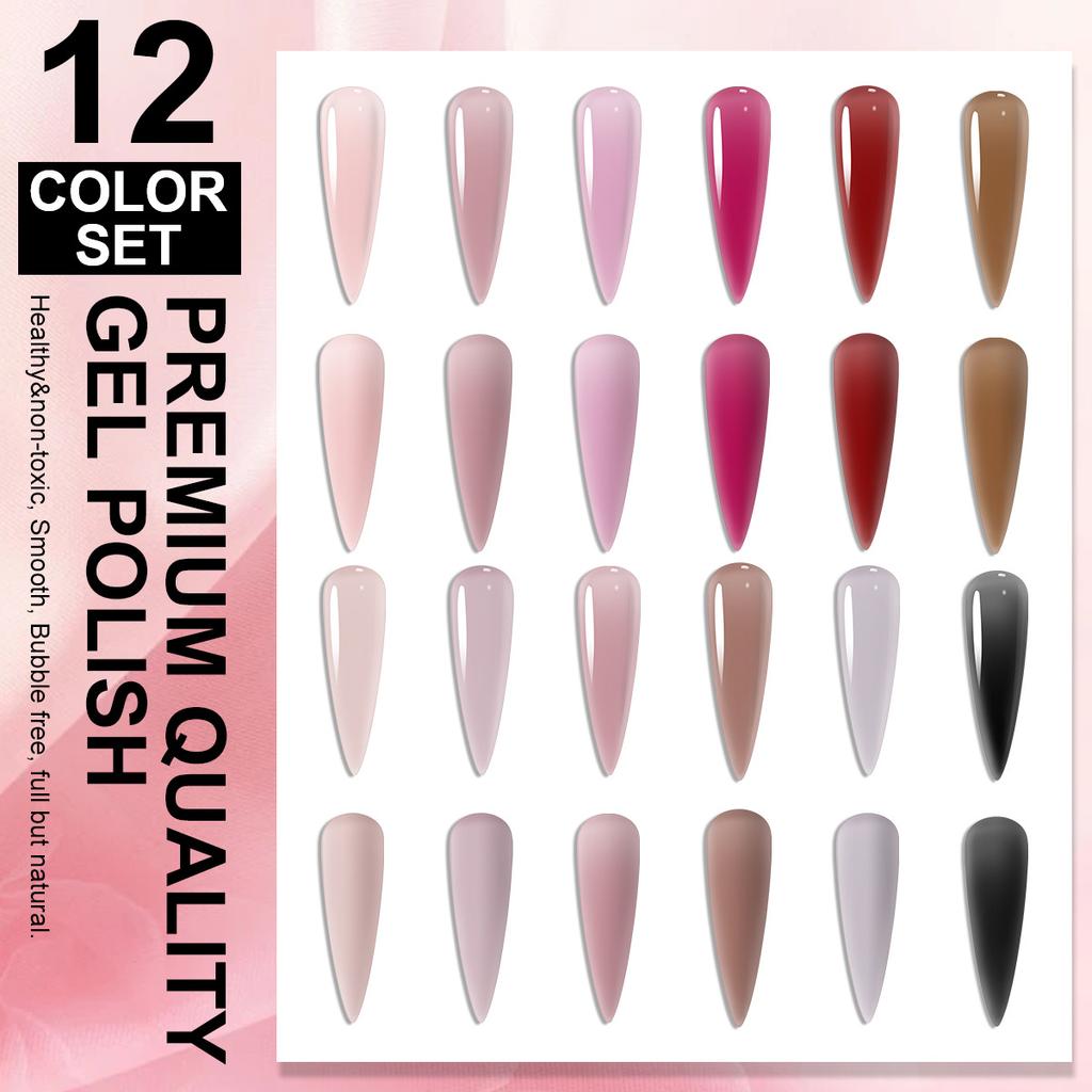 6-Farben Poly-Nagelgel-Verlängerungs-Kit Schnelltrocknend Ablösbar UV-Gel-Nagelkunstwerkzeuge Langanhaltend