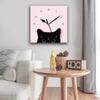 24cm Creative Nordic Clock Wall Clock Mute Does Not Tick Cat Decorated Clock for Living Room Bedroom Study Outdoor Decoration