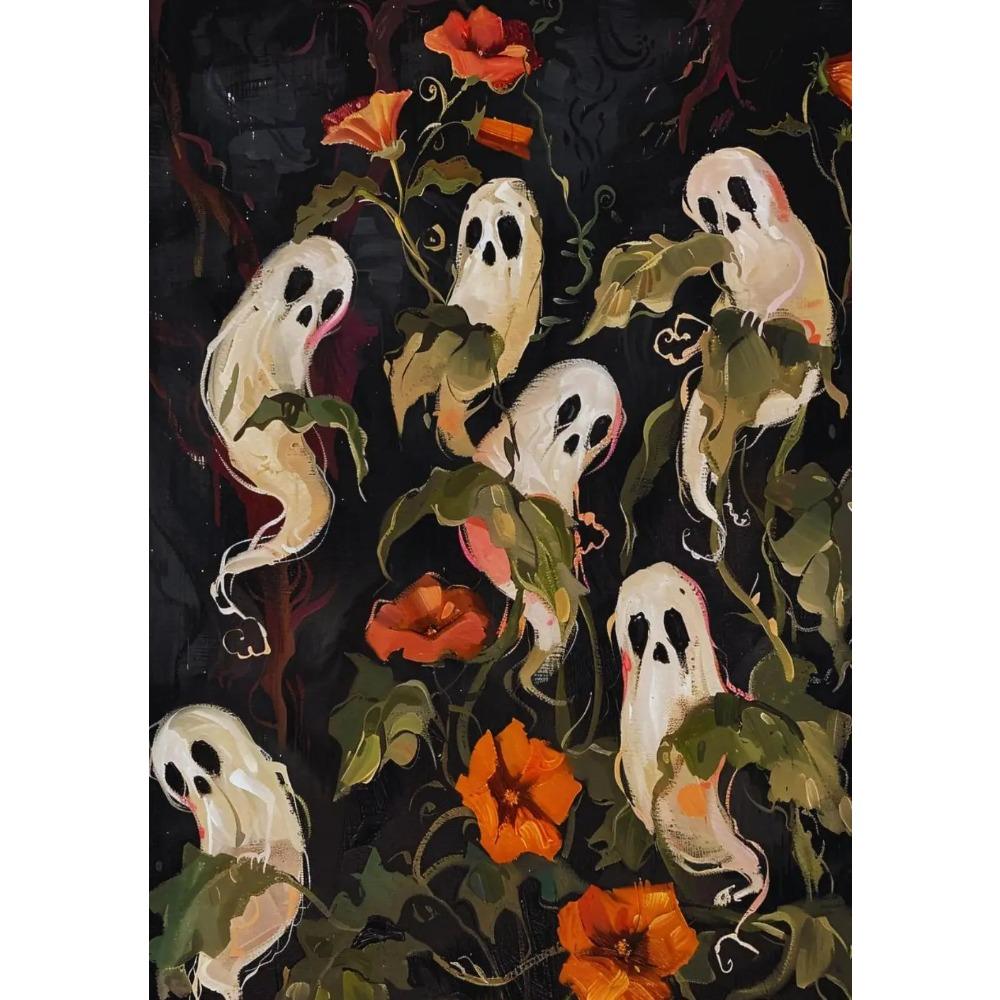 Surreal Skull Flower Gothic Posters Botanical Floral Eyeball Rose Vampire Prints Canvas Painting Wall Pictures Home Room Decor