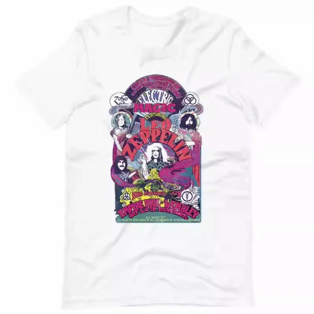 

2026 Led Zeppelin Rock Band Short-sleeved T-shirt Fashion Sports Pure Cotton Men s T-Shirt Clothing Tee Y2k Woman L