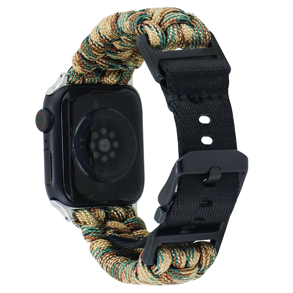 

For Apple Watch Series 10 42mm/9 8 7 41mm/6 5 4 SE (2023) SE (2022) SE 40mm/3 2 1 38mm Camo Strap Nylon Braided Watch Band Army Green