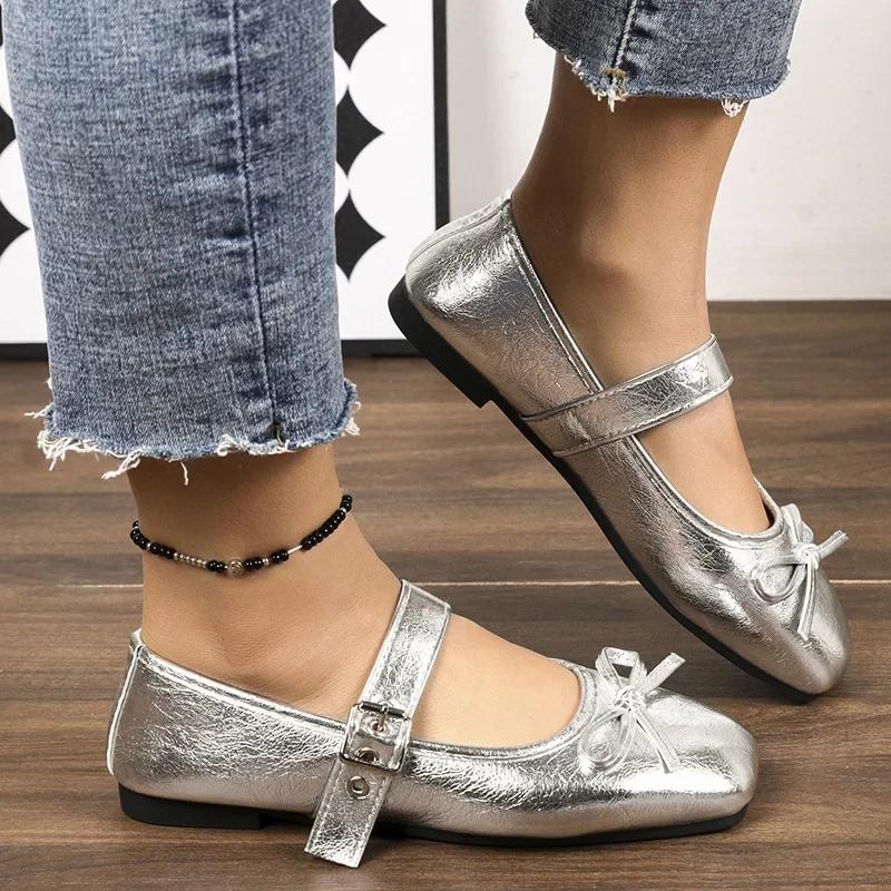 Fashion Women's Ballet Flats Spring Autumn Leopard Print Mary Jane Shoes Fashion Square Toe Ladies Comfort Soft Sole Flats Shoes