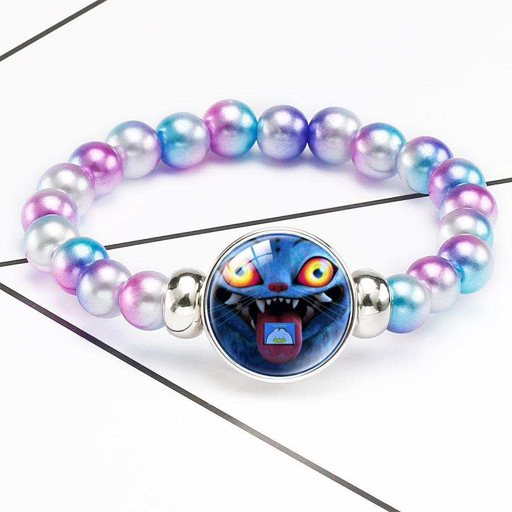 Gradual Change Beaded Bracelet Rumi Zoey Mira Embedded Crystal Bracelet Hidden Buckle Removable Elastic Jewelry