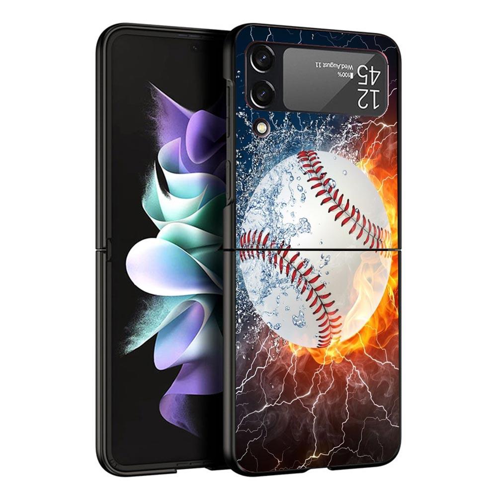 Baseball Sport Case For Samsung Galaxy Z Flip 7 6 5 4 3 Z Flip7 Flip6 Flip5 Flip4 5G Phone Cover Flip3 Folding Coque