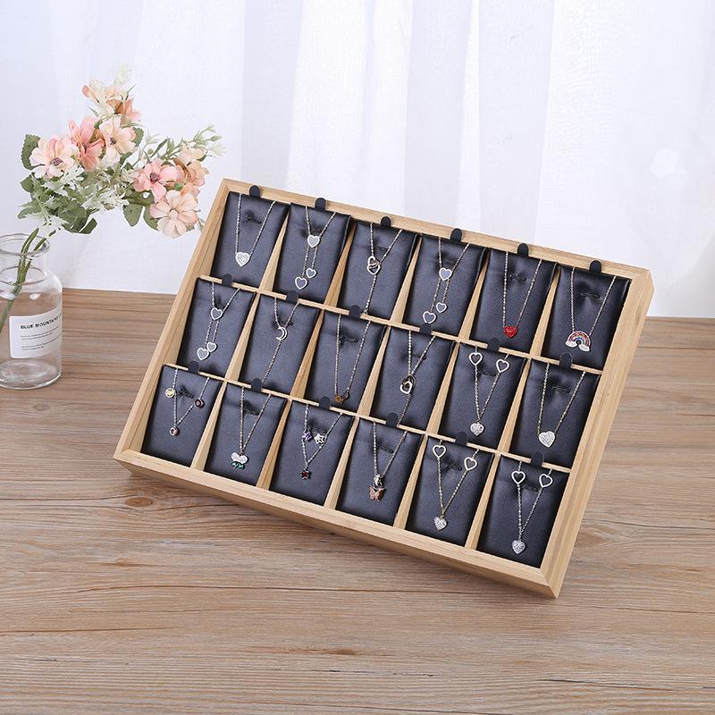 Bamboo Jewelry Display Stand for Necklaces and Earrings